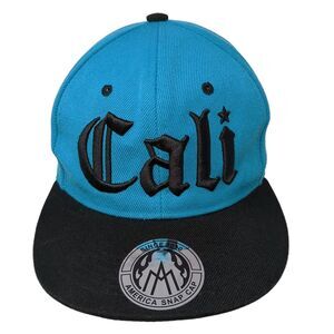 Cali Snapback Hat Blue One Size Adjustable Colorblock America 6 Panel